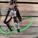 Honeycomb Tooled Lariat & Leather Combo Halter #LH111