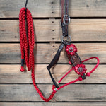 Flower Power Lariat & Leather Combo Halter #LH112