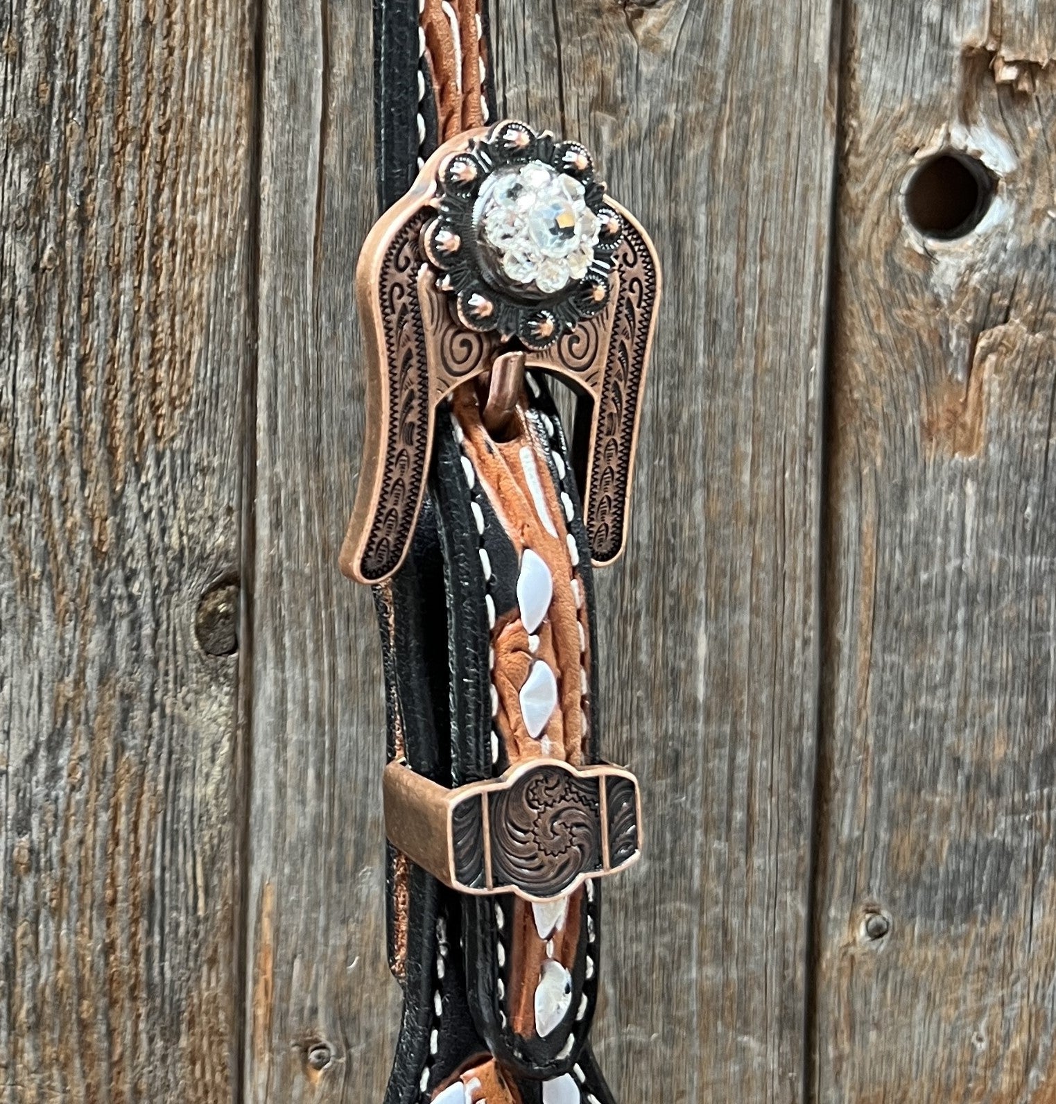 Classic Style Buckstitch Browband/One Ear Headstall & Breastcollar Tack Set BBBC406