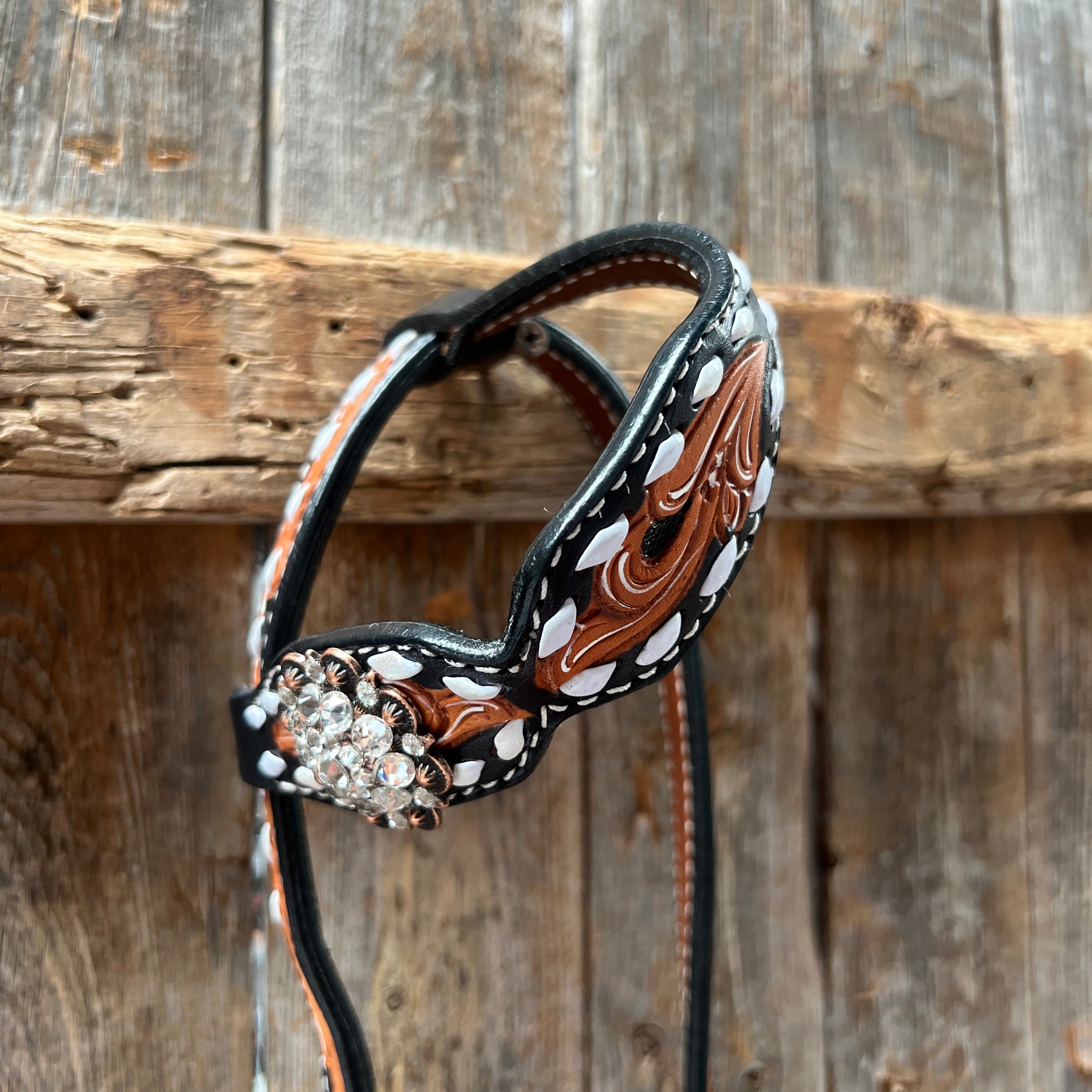 Classic Style Buckstitch Browband/One Ear Headstall & Breastcollar Tack Set BBBC406