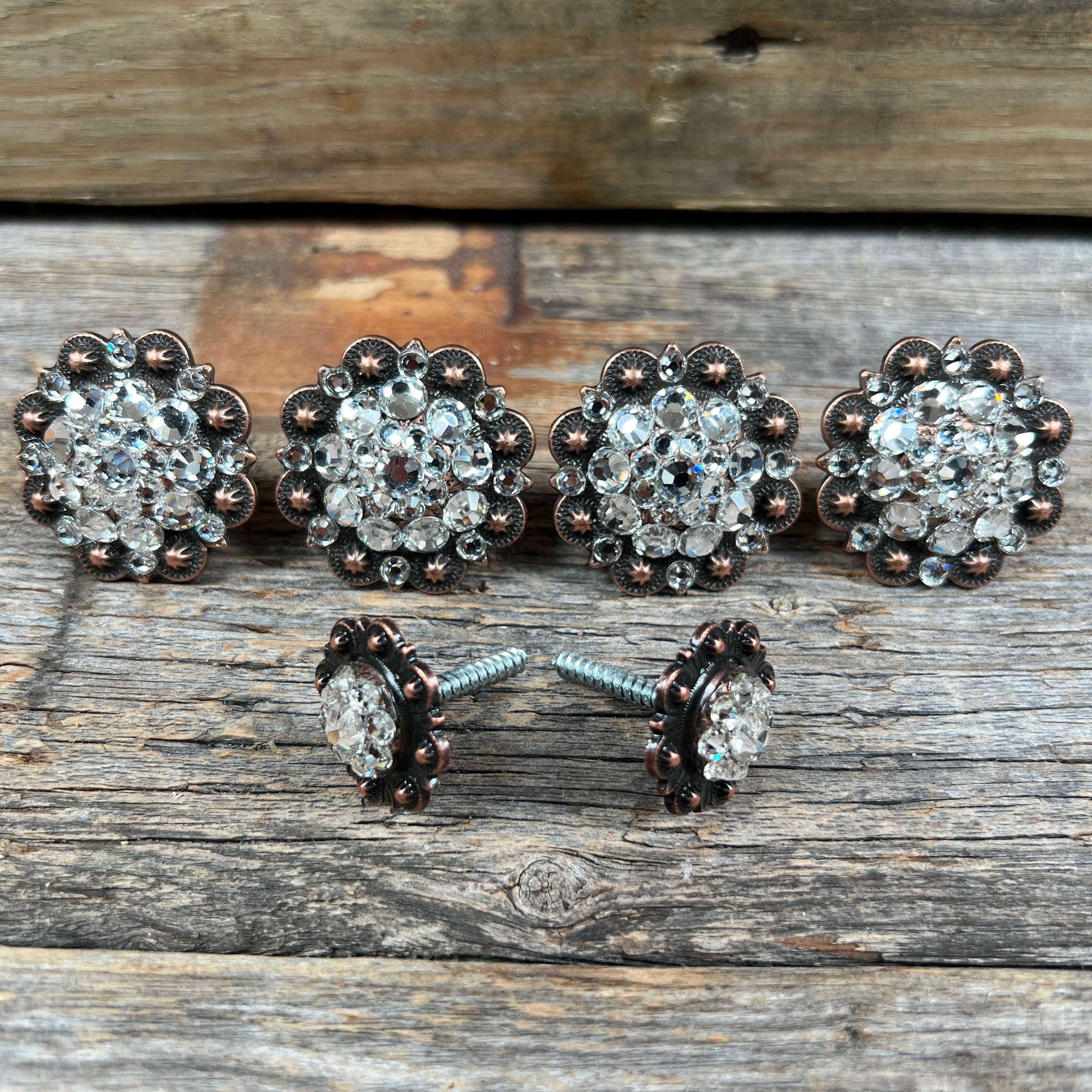 Copper Clear Saddle Conchos