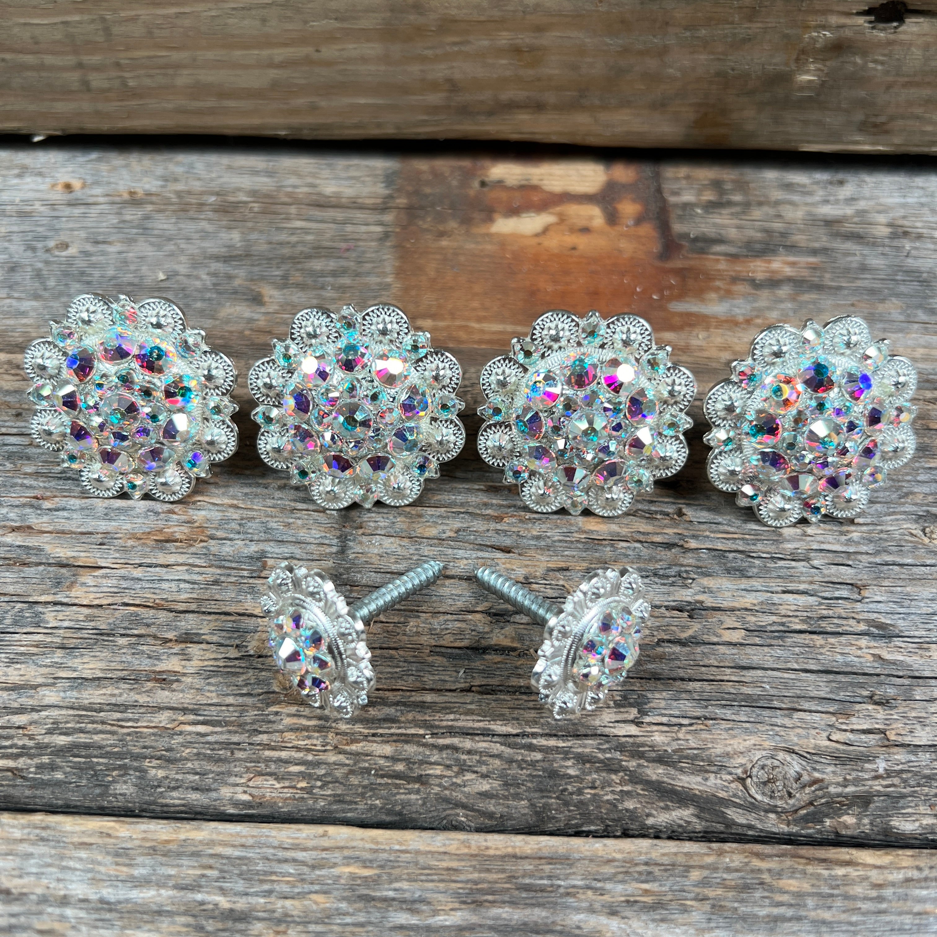 Bright Silver AB Saddle Conchos