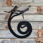 Thin Black Nylon Western Barrel Racing Reins #NR100