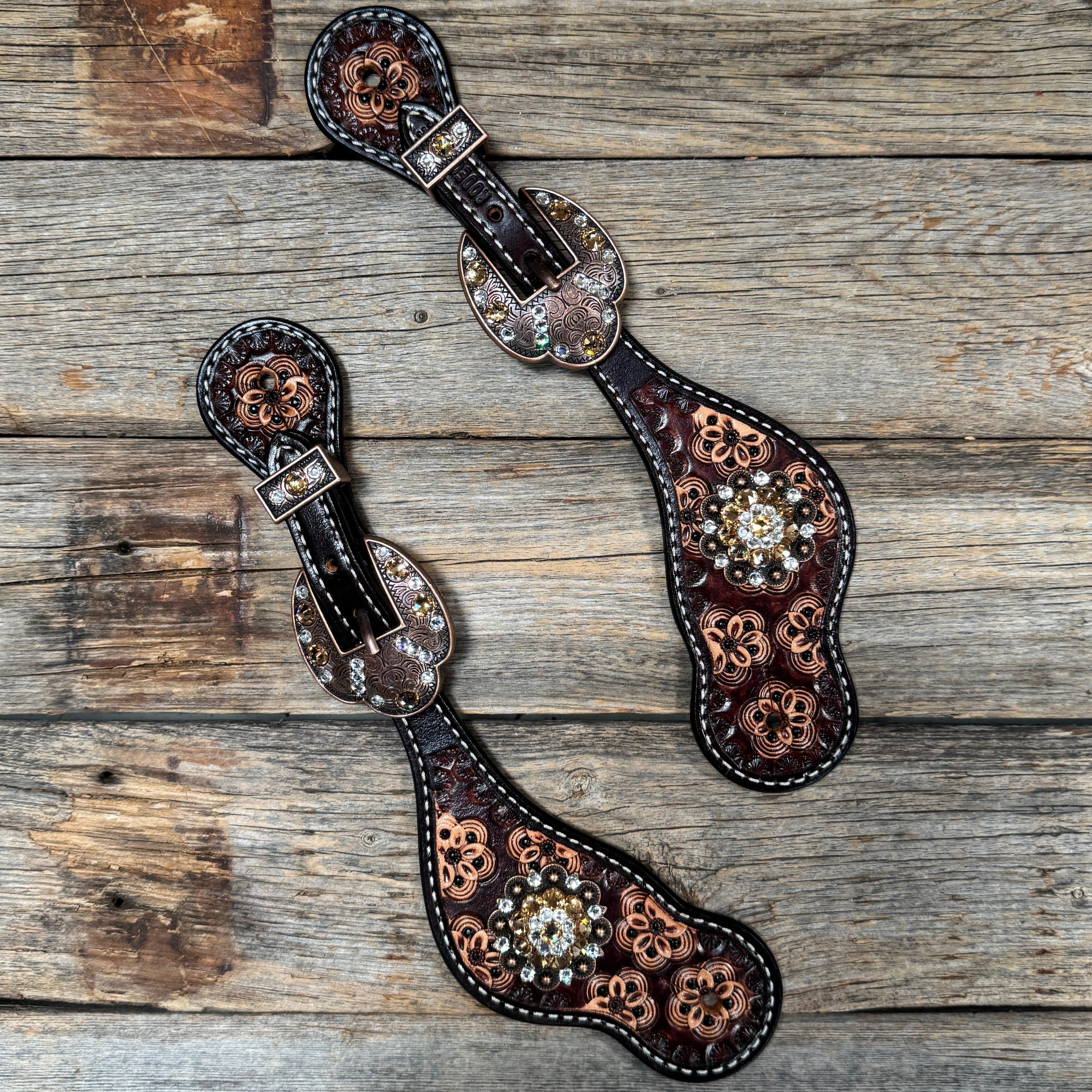 Flower Power Champagne, Clear Spur Straps #SS120