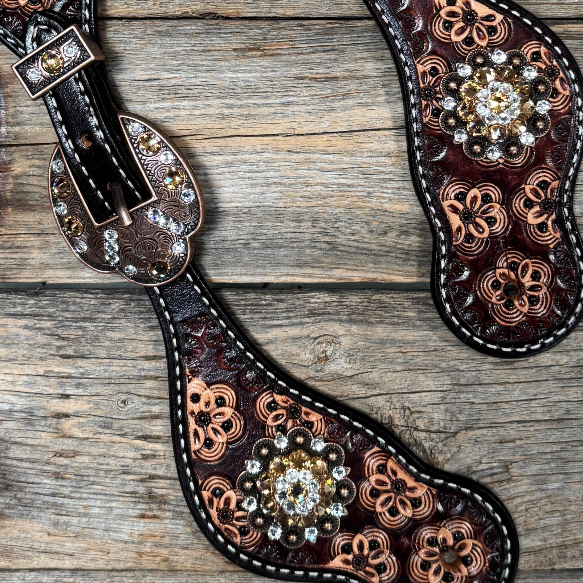 Flower Power Champagne, Clear Spur Straps #SS120