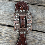 Floral Spur Straps - Copper Conchos #SS105
