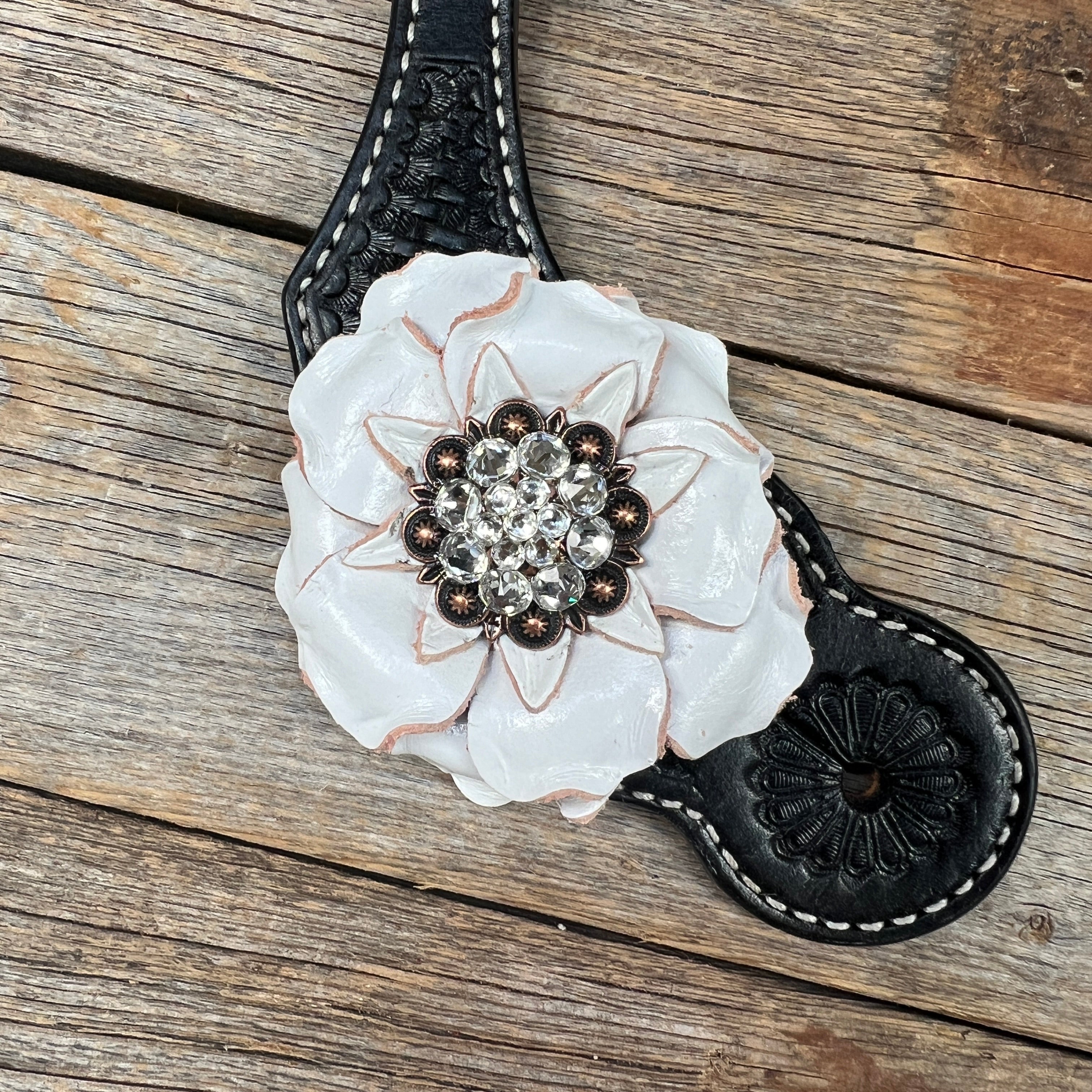 Black Basketweave Spur Straps #SS100