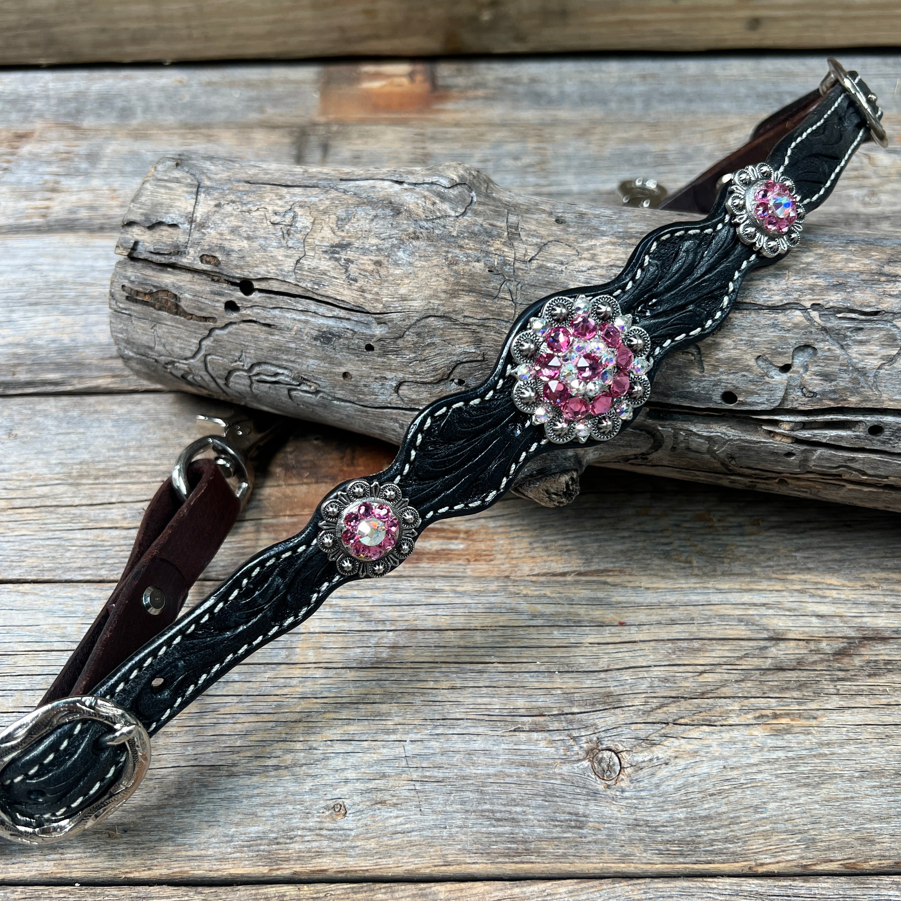 Black Floral Wither Strap #WS109