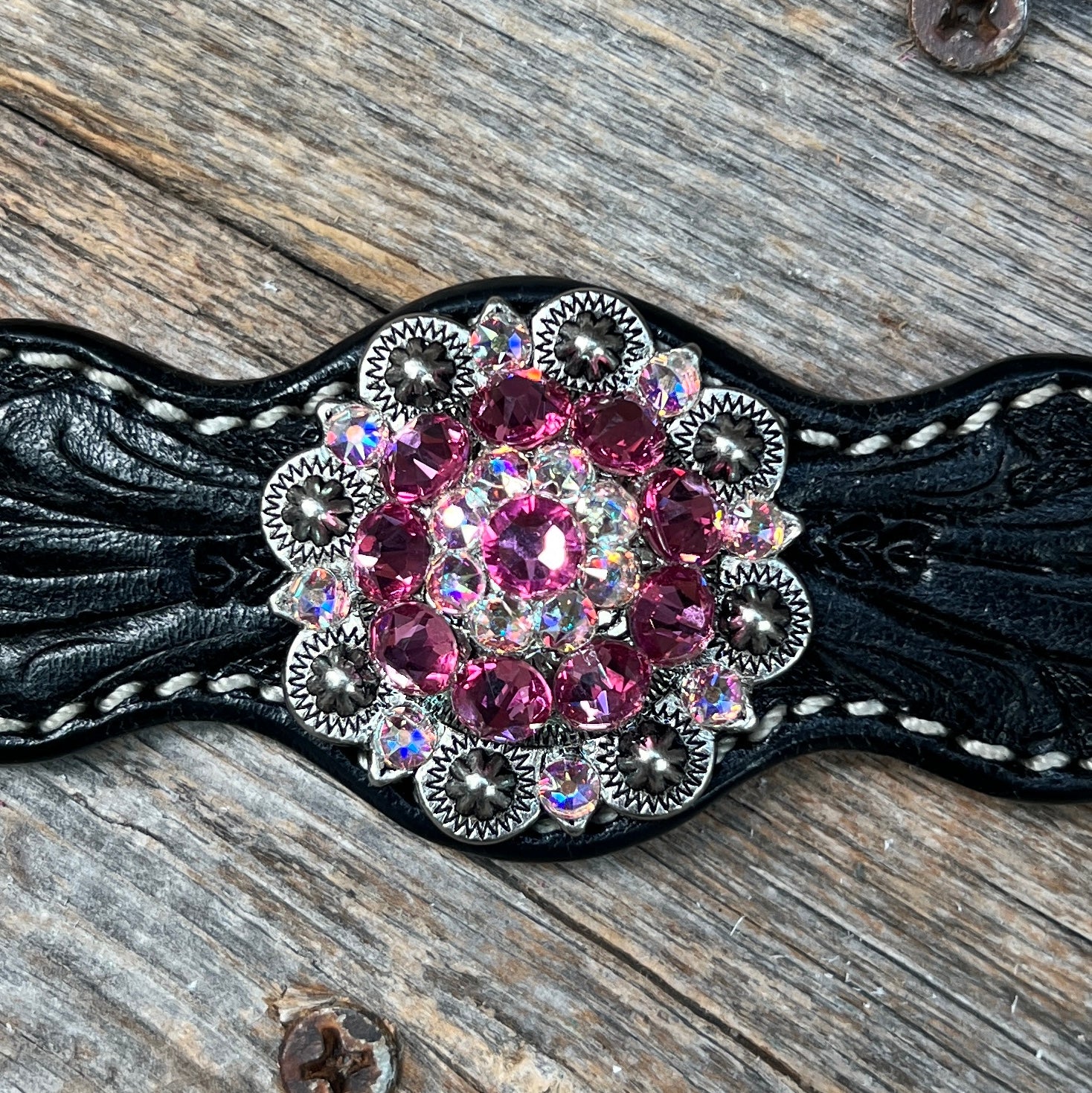 Black Floral Wither Strap #WS109