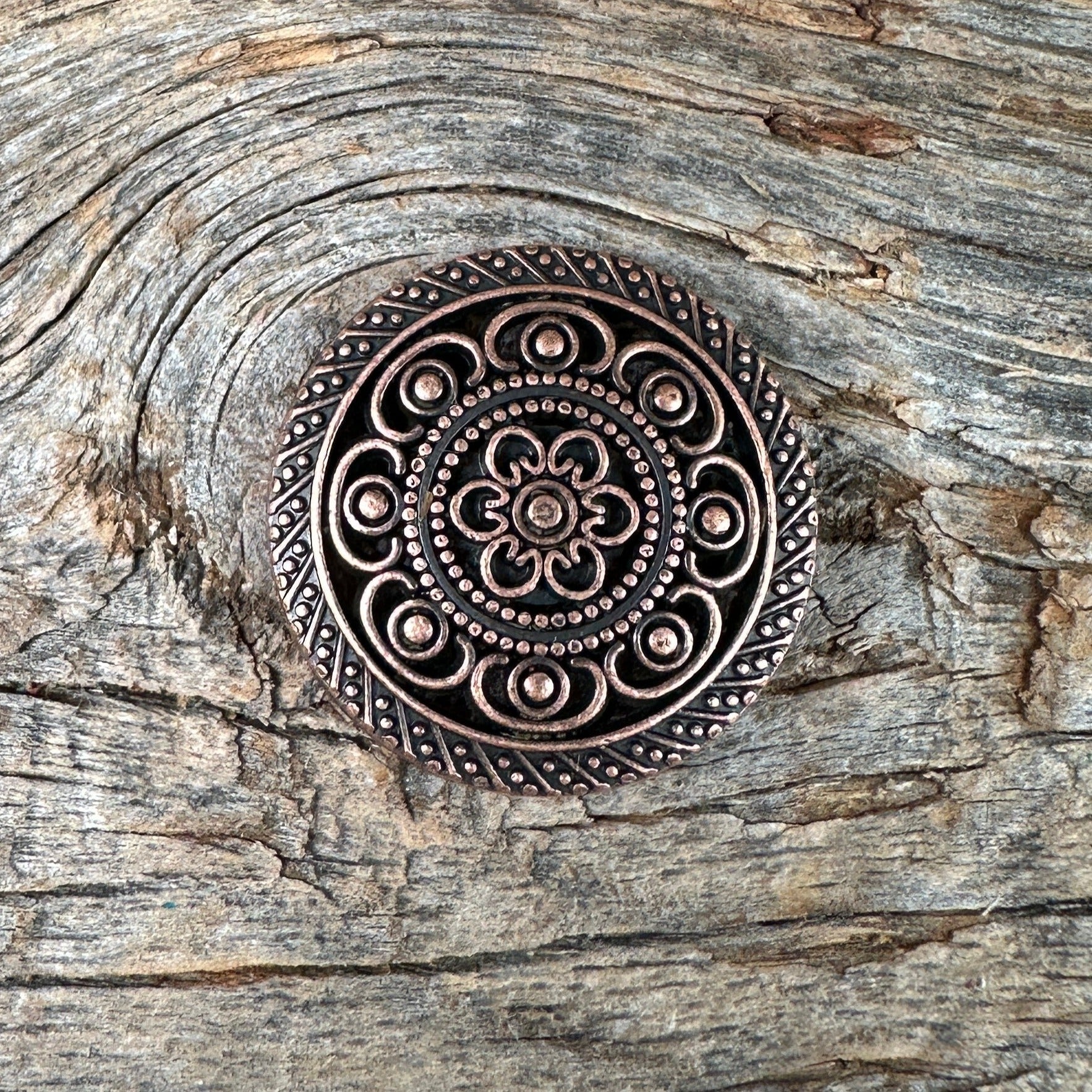 Copper Intricate Engraved Concho 1