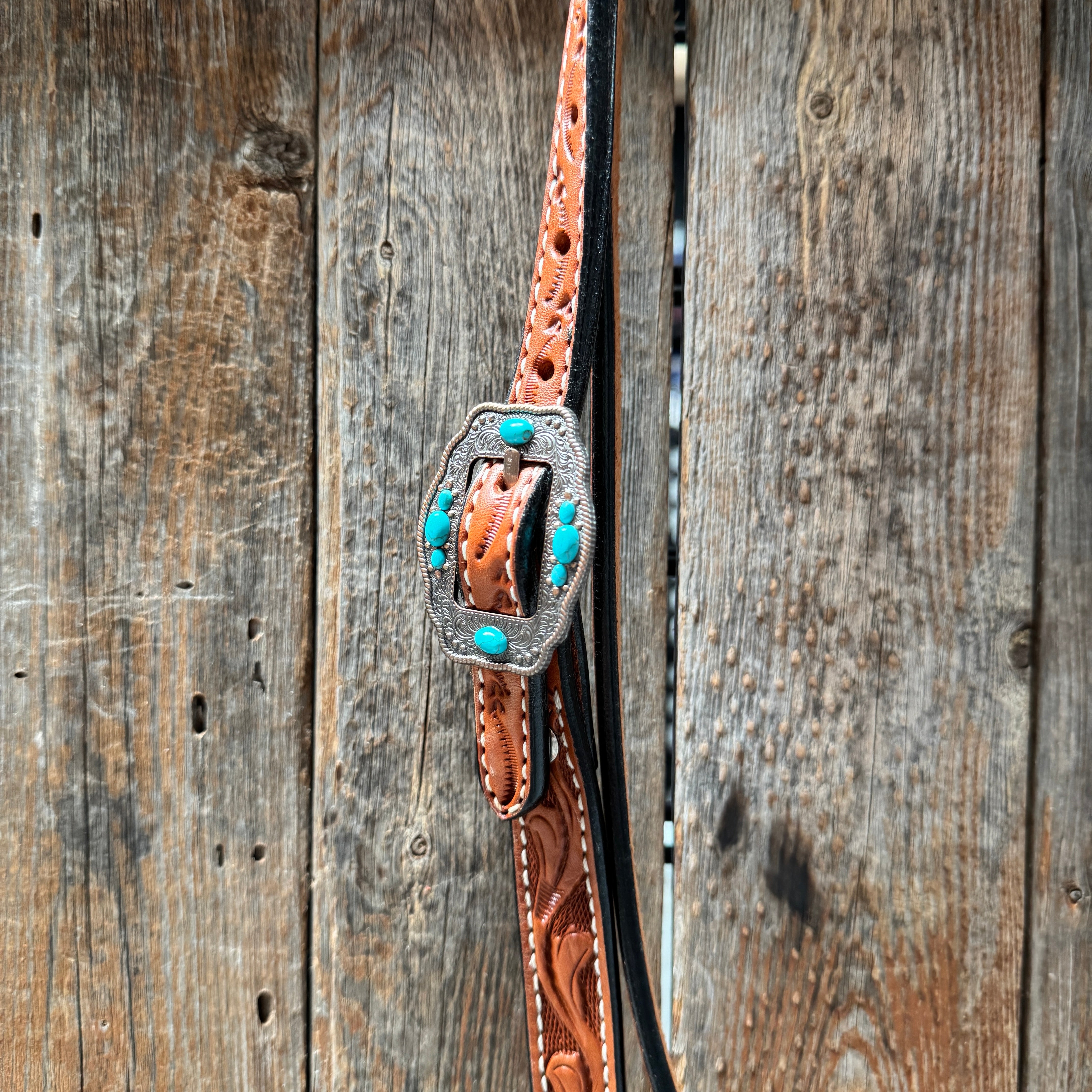 Light Oil V Brow Turquoise Cabochons Browband & Breastcollar Tack Set #BBBC681