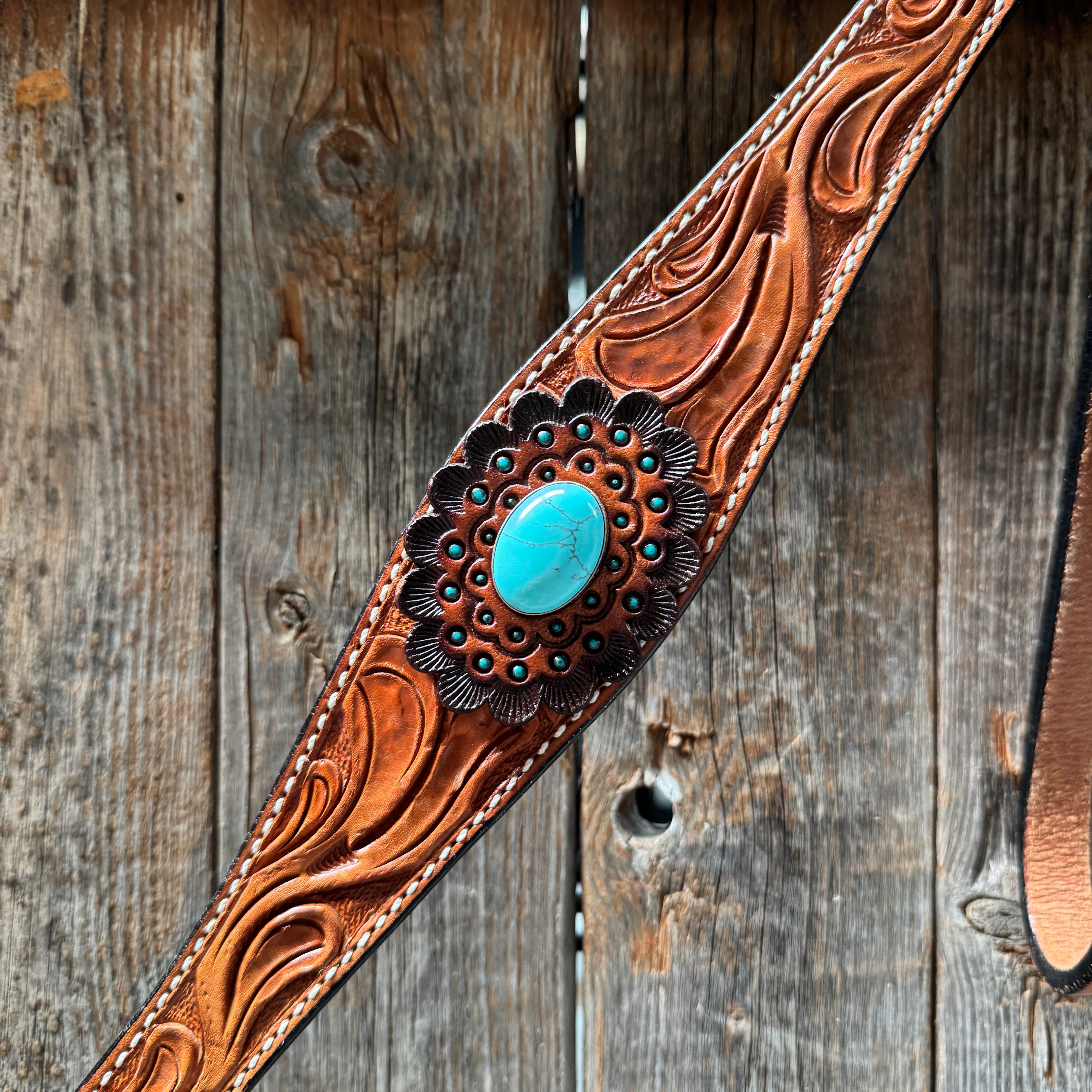 Light Oil V Brow Turquoise Cabochons Browband & Breastcollar Tack Set #BBBC681