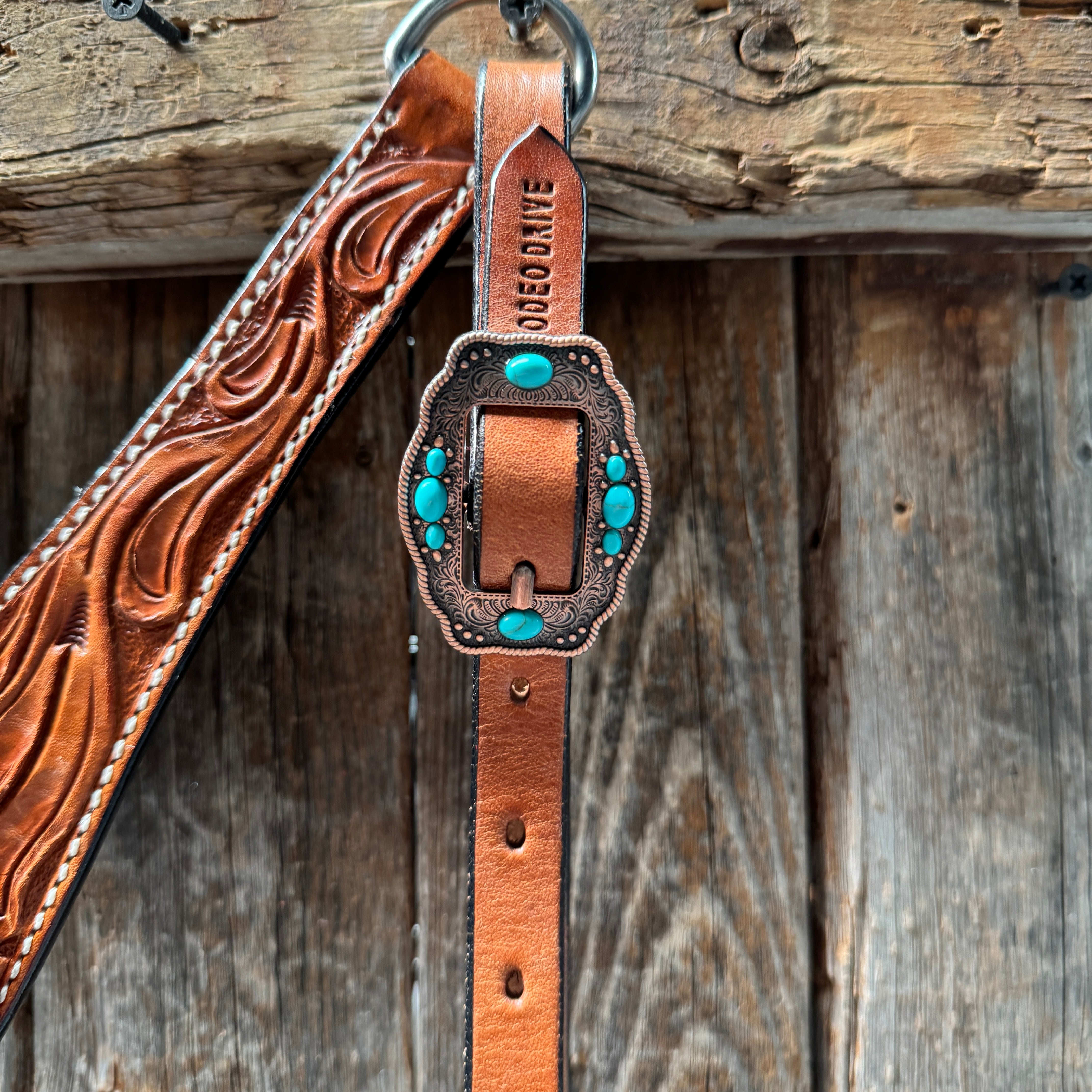 Light Oil V Brow Turquoise Cabochons Browband & Breastcollar Tack Set #BBBC681
