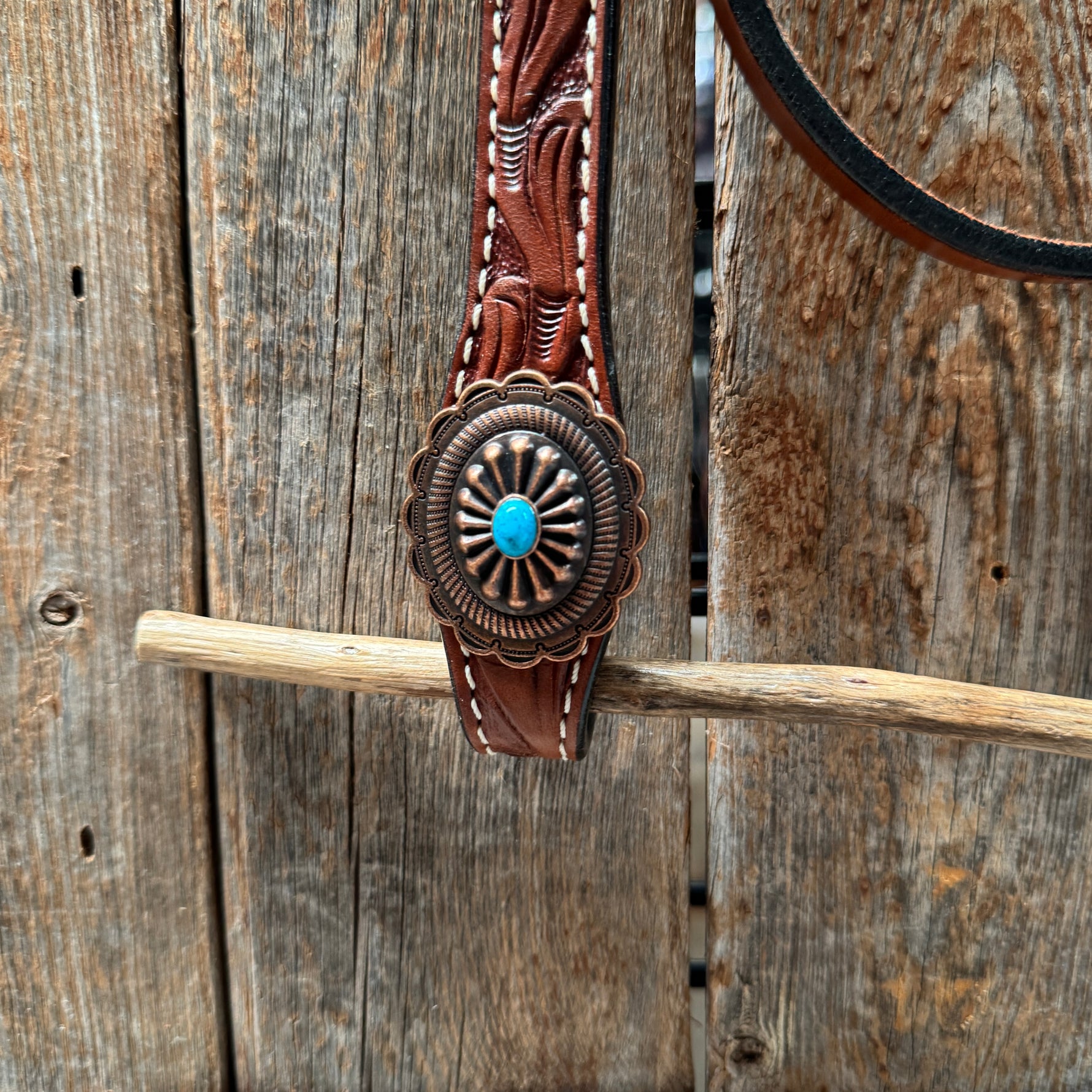 Medium Oil V Brow Oval Turquoise Browband & Breastcollar Tack Set #BBBC682