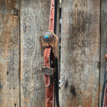 Medium Oil V Brow Oval Turquoise Browband & Breastcollar Tack Set #BBBC682
