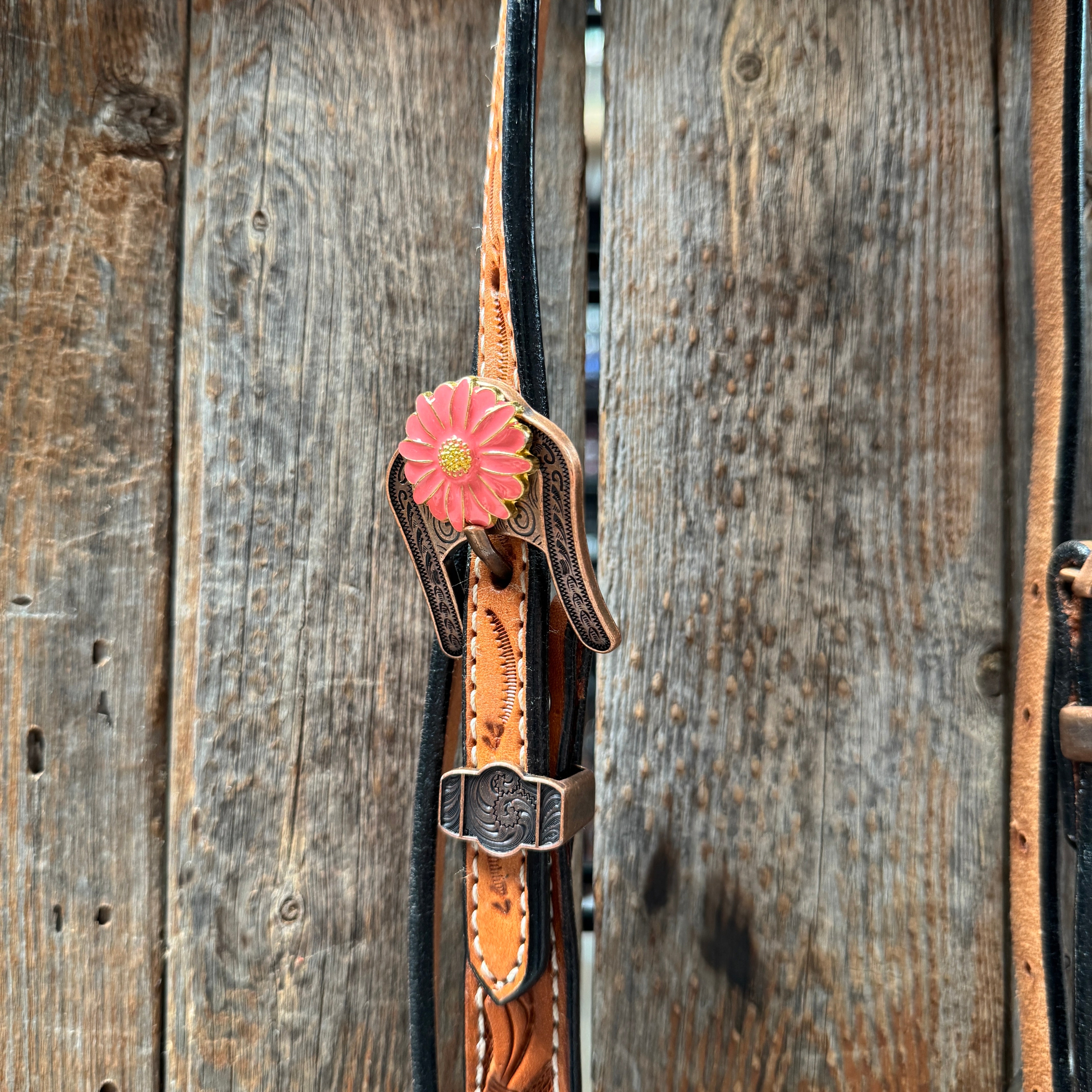 Light Oil V Brow Pink Flower Browband & Breastcollar Tack Set #BBBC680