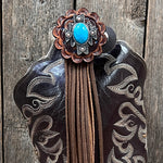 Boot Cuff Jewelry - South West Turquoise Concho - Fringe