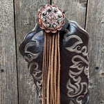 Boot Cuff Jewelry - Copper Dots Concho - Fringe