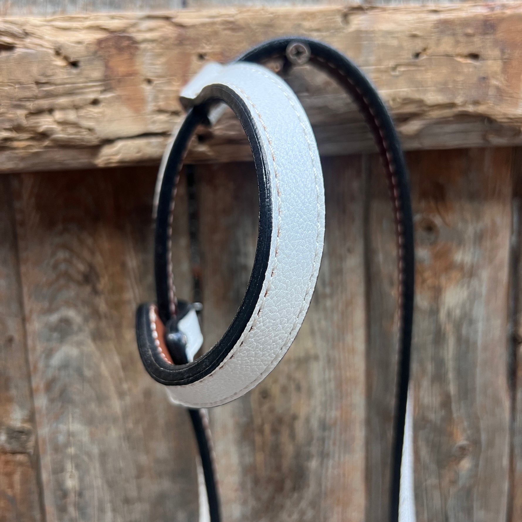 White Genuine Leather One Ear Headstall / Bridle