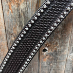 Dark Oil Basketweave with Silver Dots Tack Sets