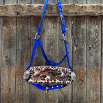 Blue Nylon Horse Halter – Bronc Noseband with Western Conchos NH112