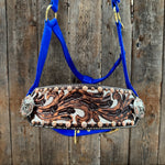 Blue Nylon Horse Halter – Bronc Noseband with Western Conchos NH112