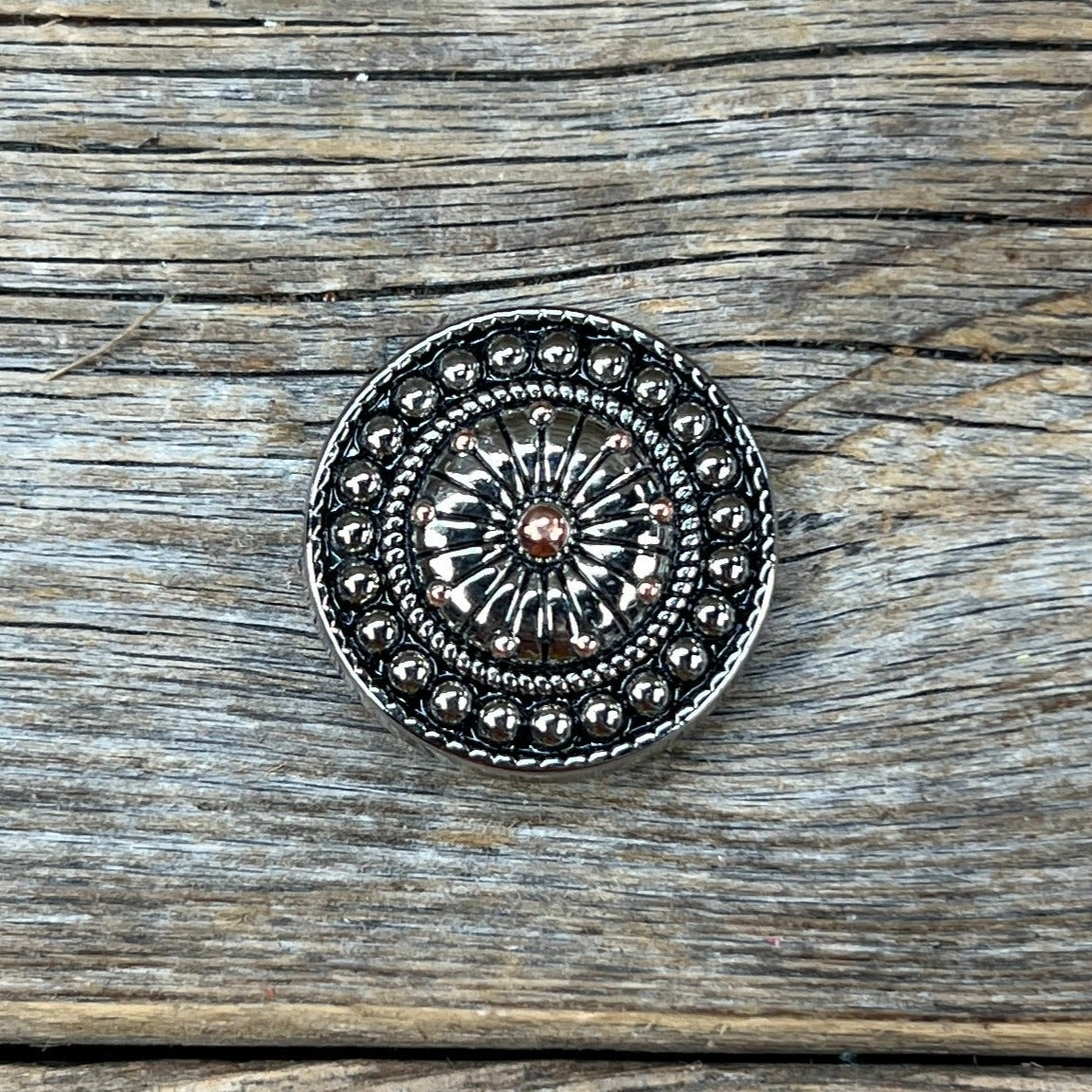 Antique Silver Flower and Dots Concho 1