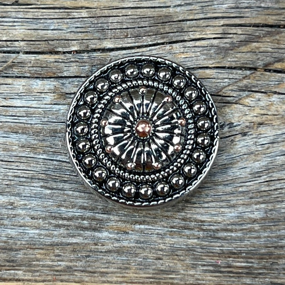 Antique Silver Flower and Dots Concho 1.5