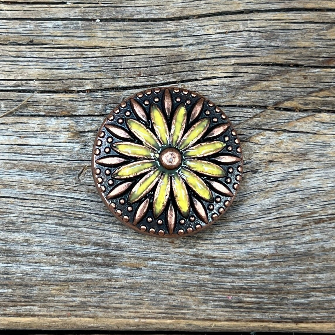 Copper Yellow Daisy Concho 1