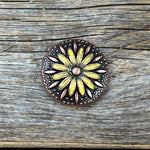 Copper Yellow Daisy Concho 1" W229S