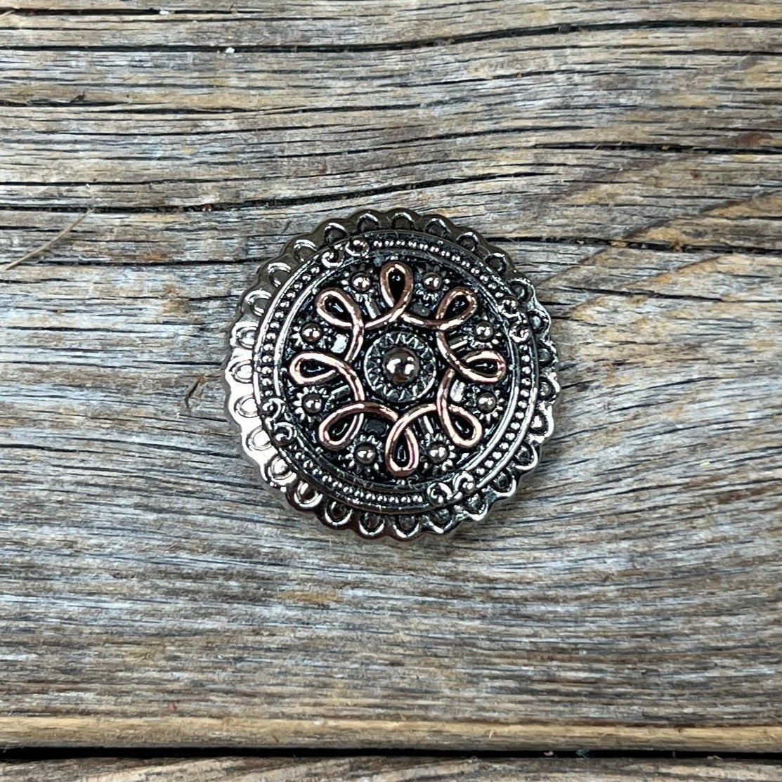 Antique Silver Flower and Loops Concho 1" W235S