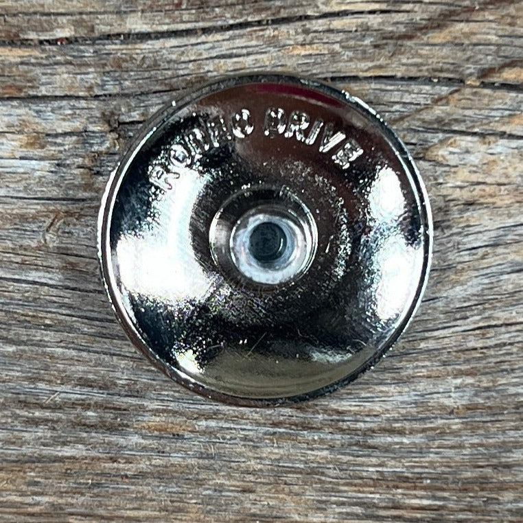 Antique Silver Blue Geometric Concho 1.5