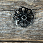 Antique Silver Turquoise Flower Concho 1.5" W231L