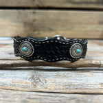 Genuine Leather Dog Collar or Leash With Antique Silver Oval Conchos 10" to 22" W237S|DC66