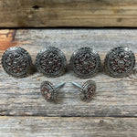 Antique Silver Flower and Loops Saddle Set SSW235