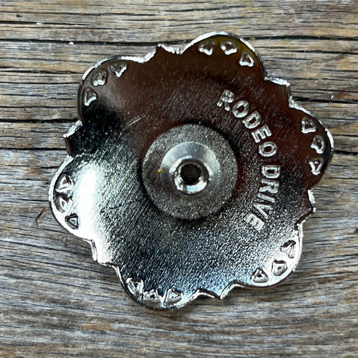 Antique Silver Filigree Floral Turquoise Concho 1.5" W234L