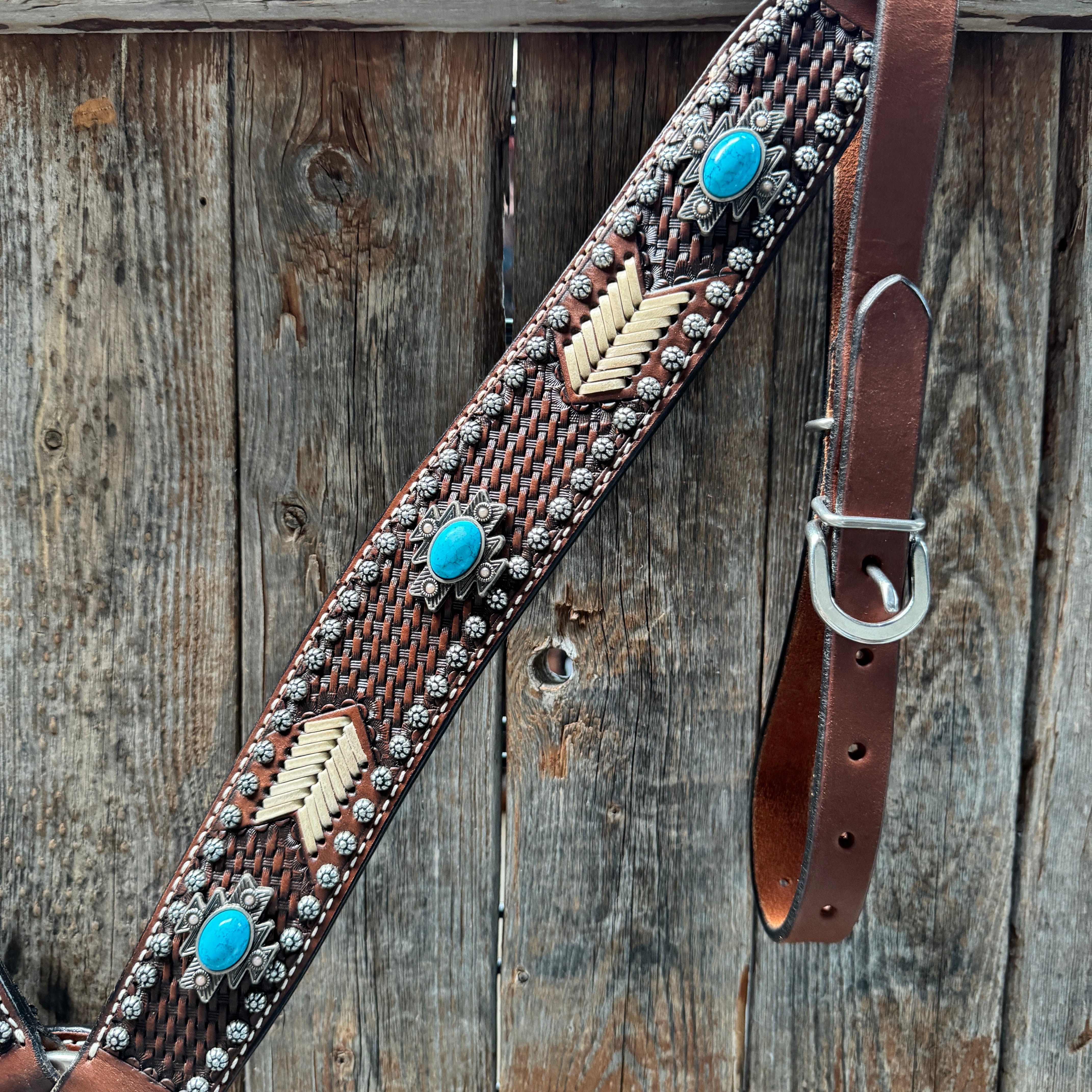 Rawhide South West One Ear Headstall and Breastcollar Tack Set #OEBC409