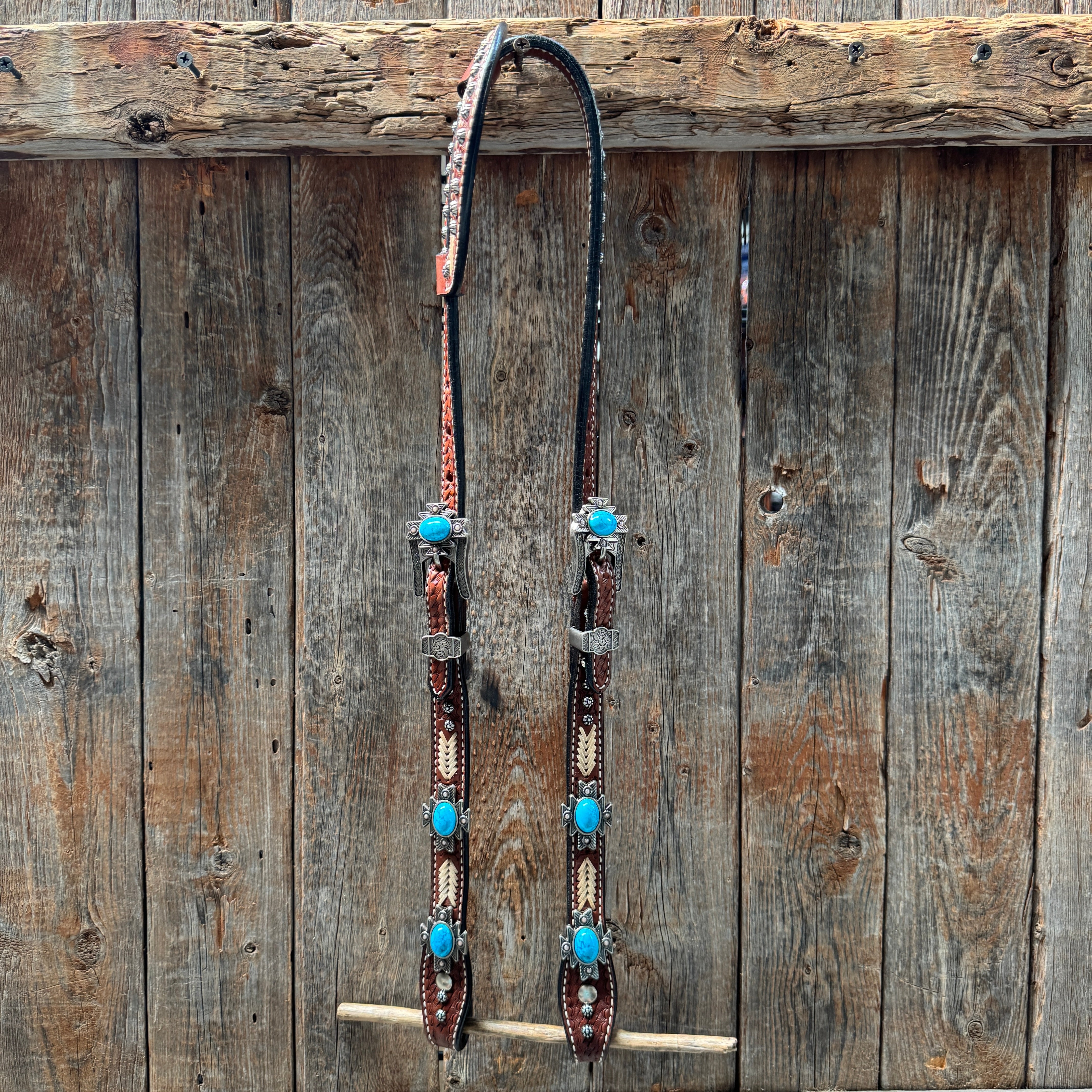 Rawhide South West One Ear Headstall and Breastcollar Tack Set #OEBC409