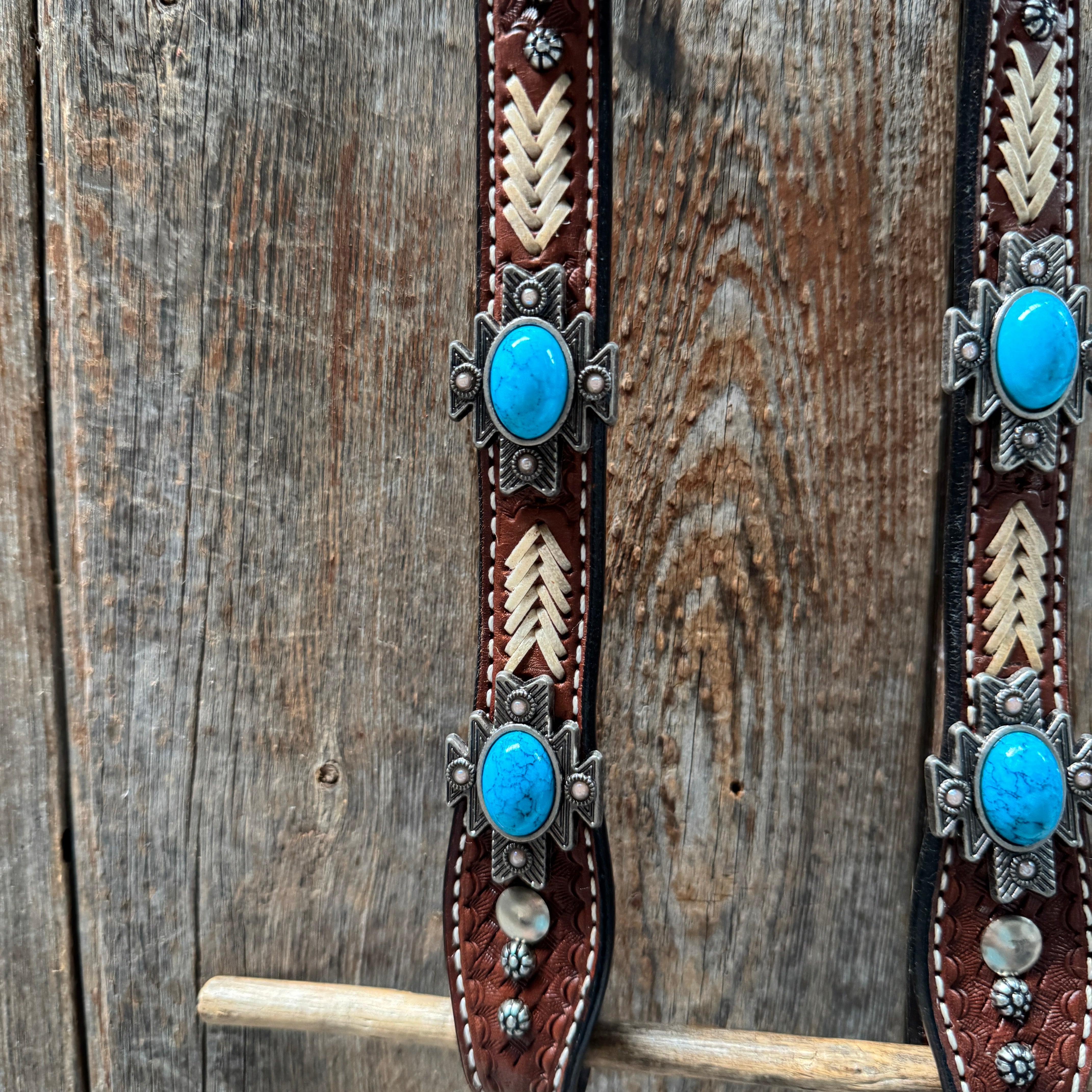 Rawhide South West One Ear Headstall and Breastcollar Tack Set #OEBC409