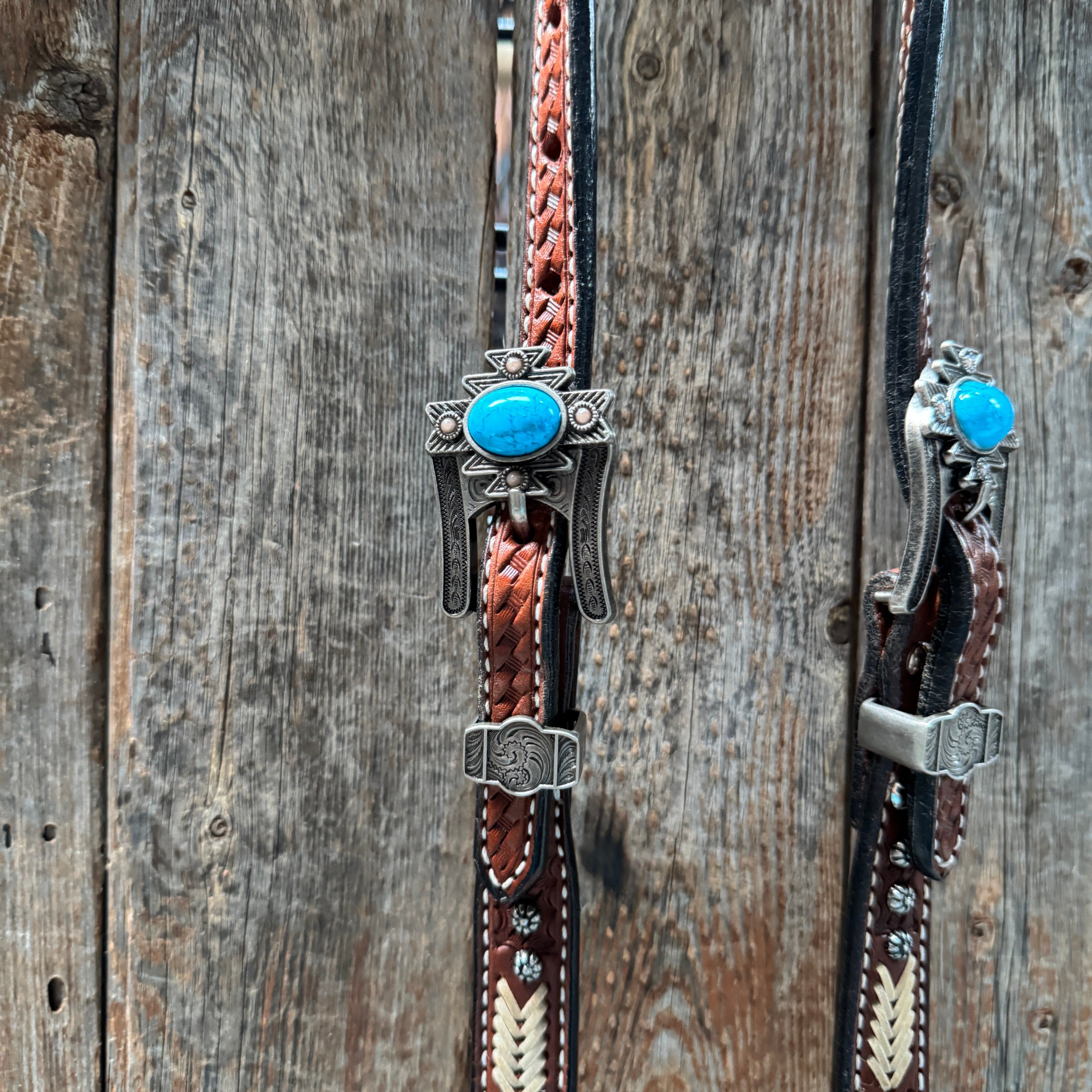 Rawhide South West One Ear Headstall and Breastcollar Tack Set #OEBC409
