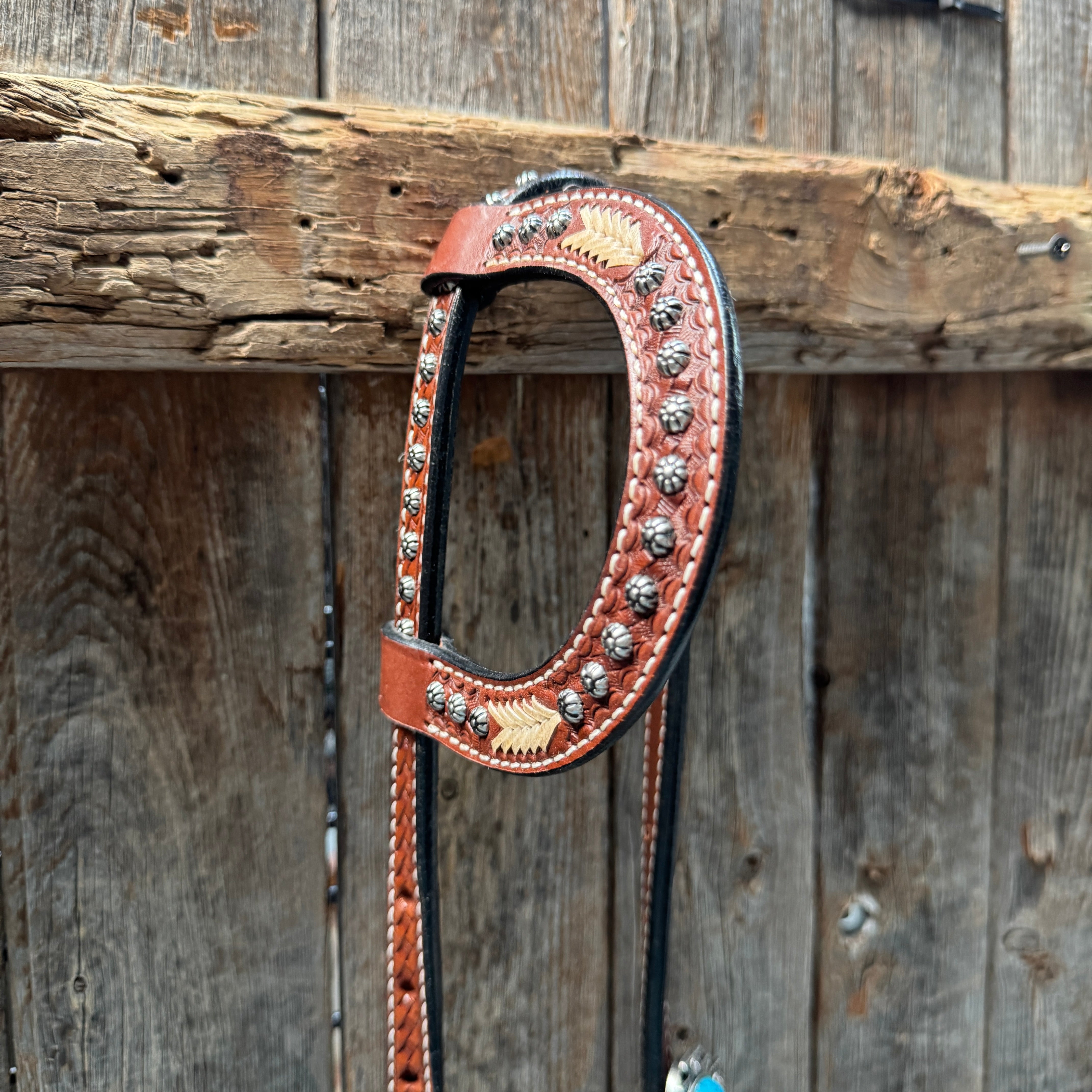 Rawhide South West One Ear Headstall and Breastcollar Tack Set #OEBC409