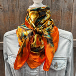 35X35" Orange Floral Wild Rag / Scarf WR3445X
