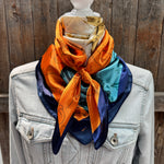 35X35" White and Orange Rose Wild Rag / Scarf WR3435