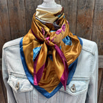 35X35" Purple and Blue Floral Wild Rag / Scarf WR3433X