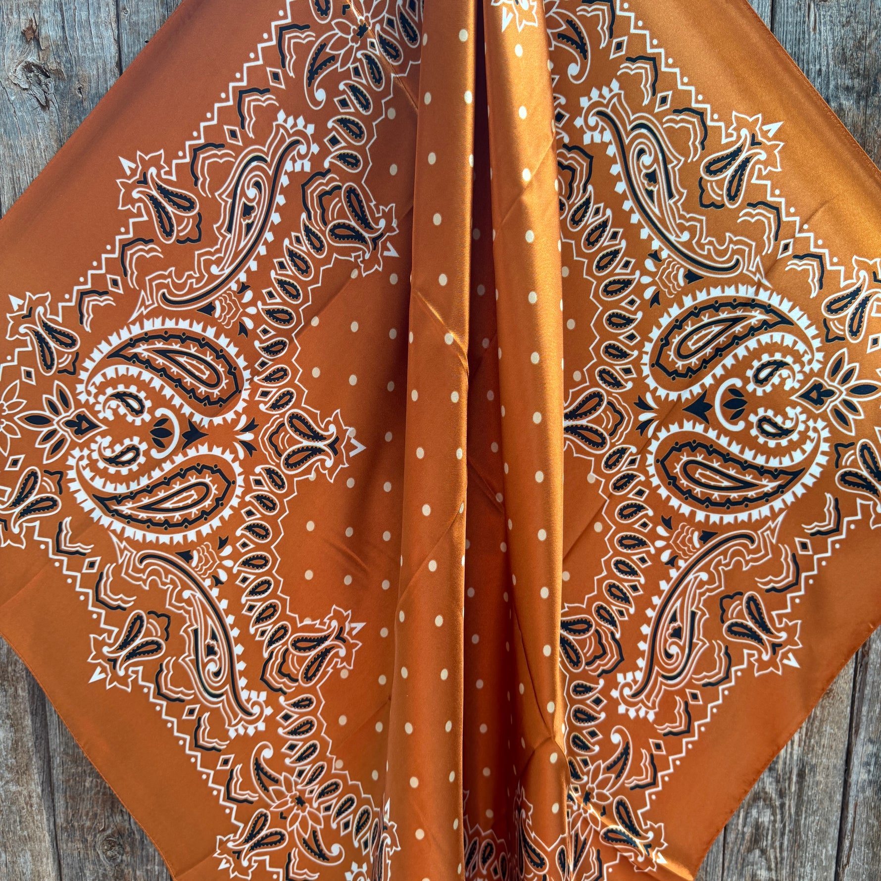 35X35" Rust Paisley Wild Rag / Scarf WR3432