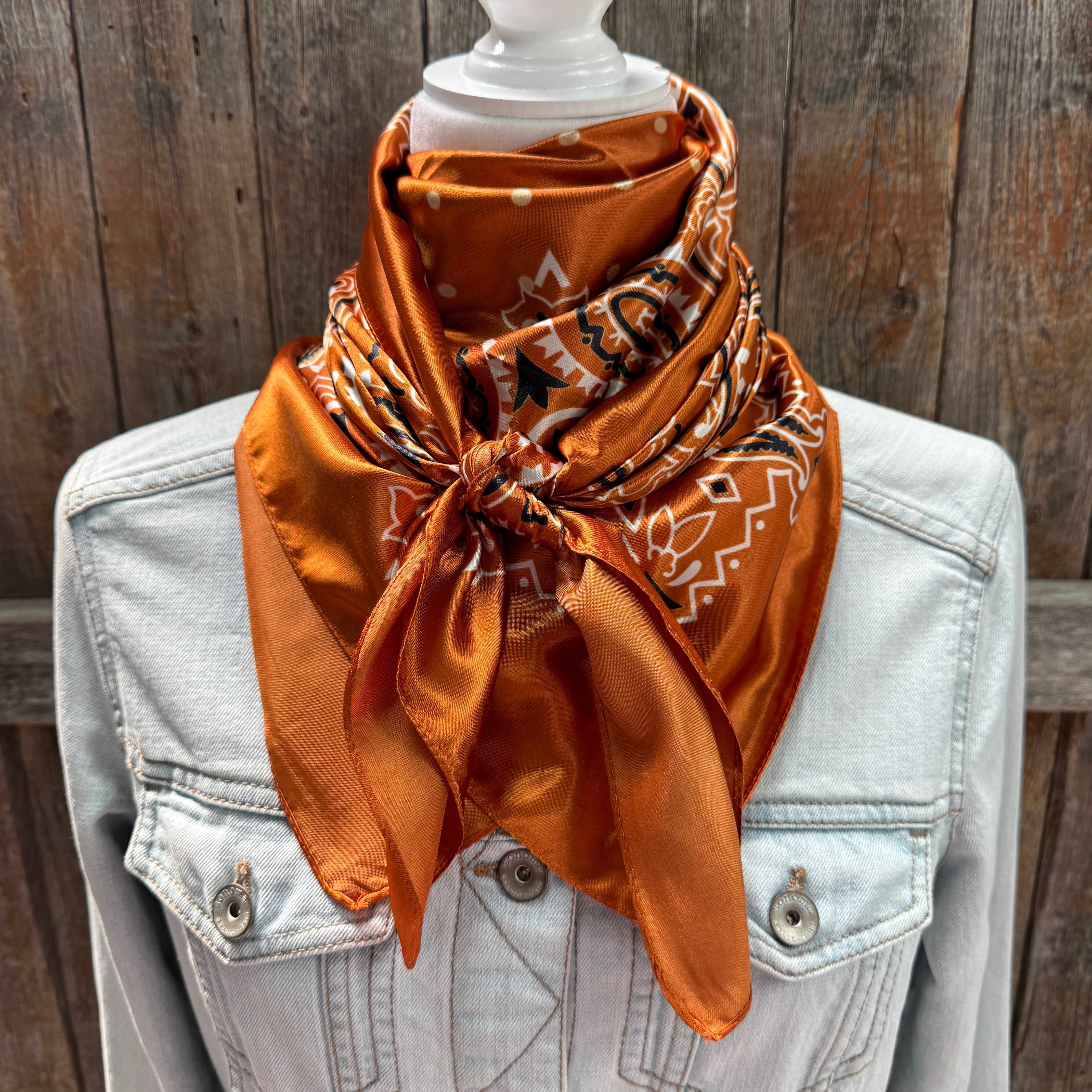 35X35" Rust Paisley Wild Rag / Scarf WR3432