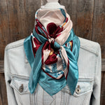 35X35" Burgundy and Cream Wild Rag / Scarf WR3428