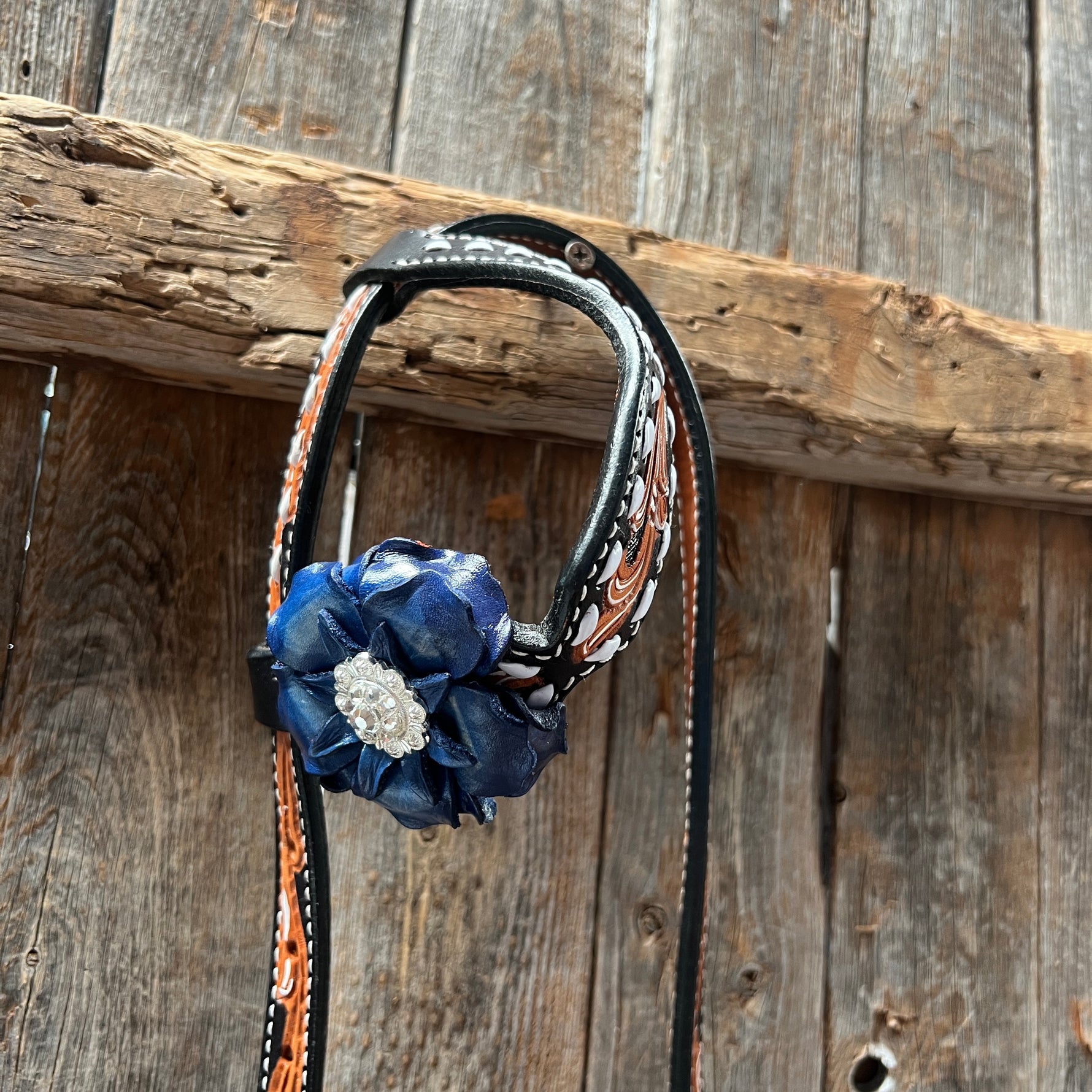 Classic Red, White and Blue Browband/One Ear Tack Set  #BBBC638