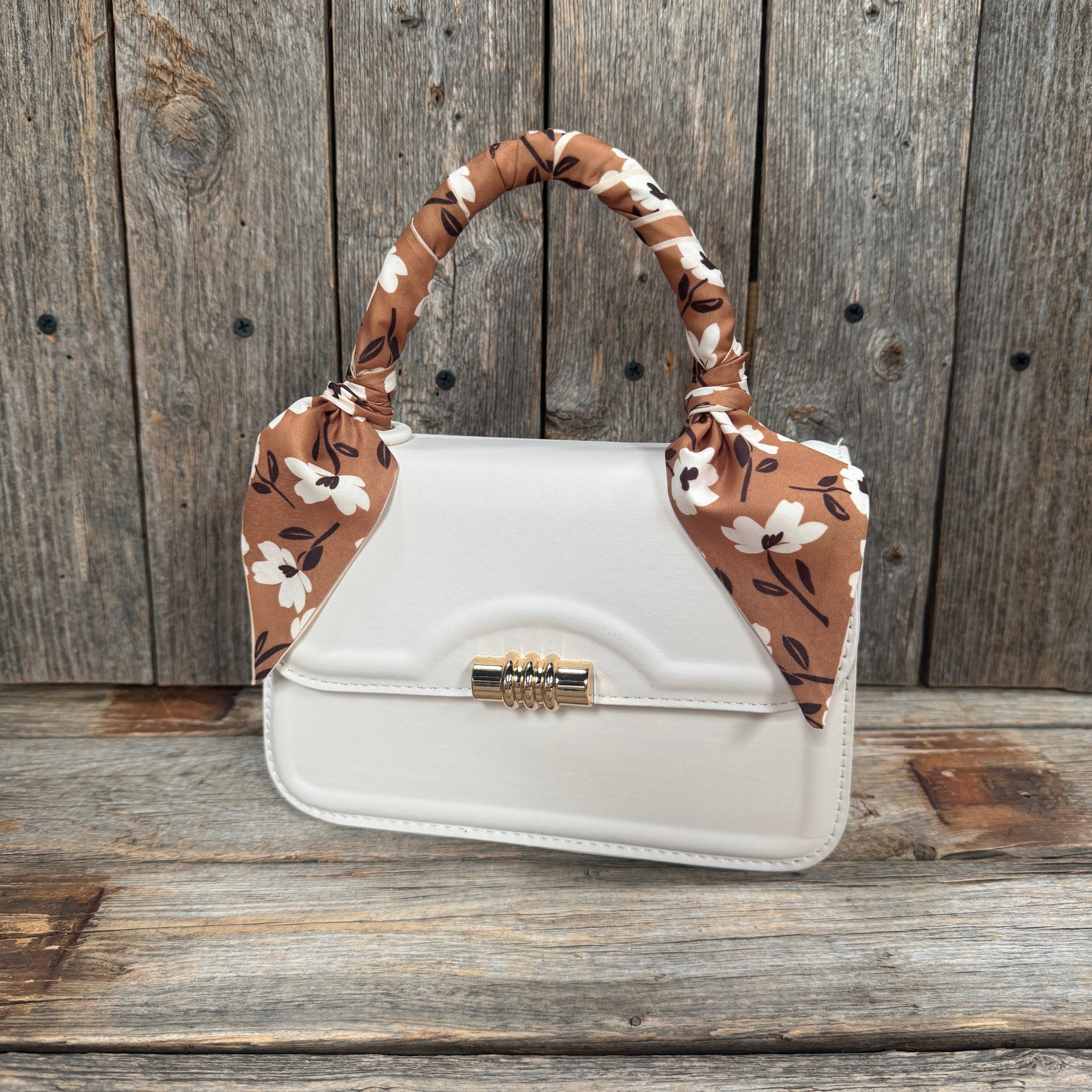 Brown and Cream Western Skinny Mini Wild Rag Scarf / Cowgirl Necktie #TW123