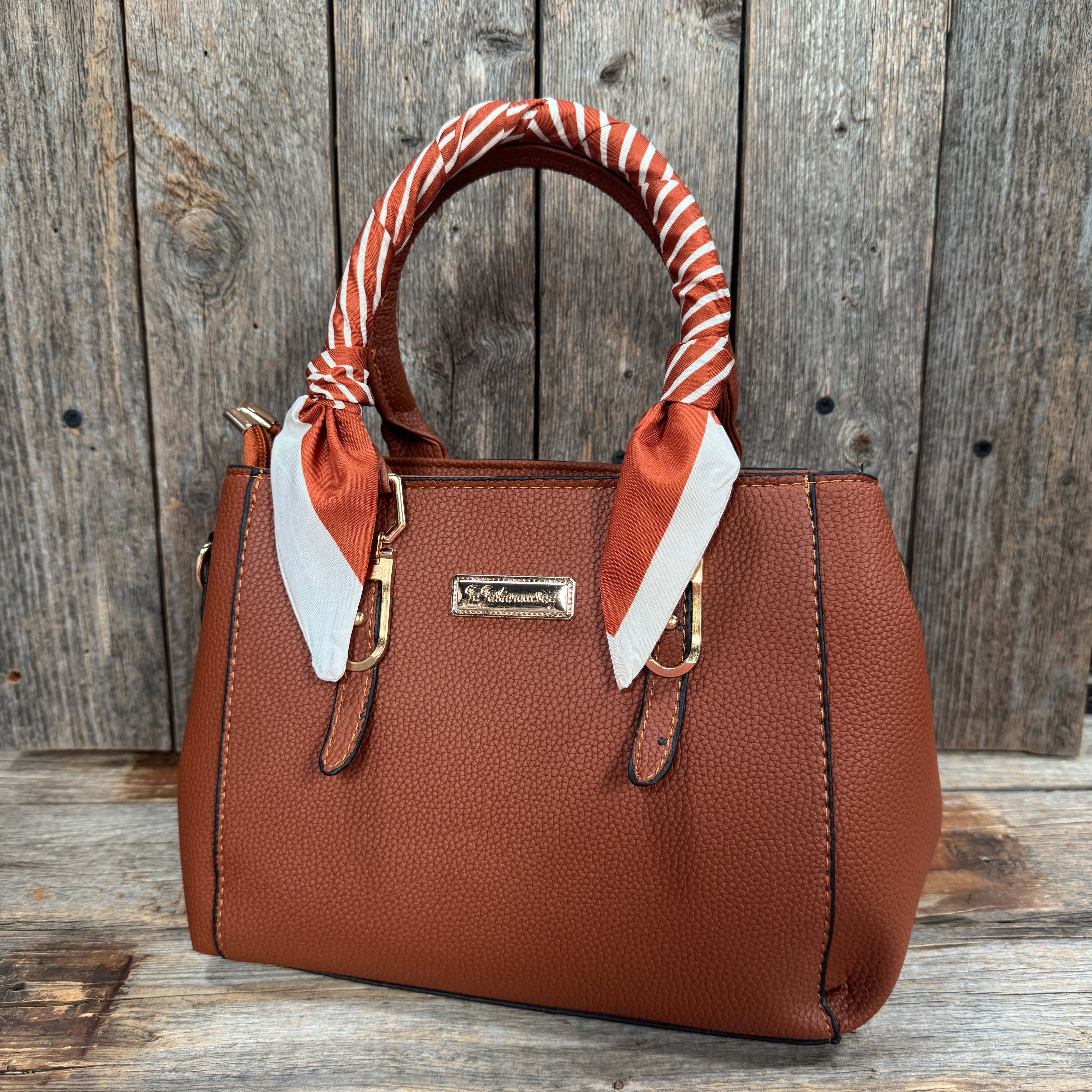 Burnt Orange and Cream Western Skinny Mini Wild Rag Scarf / Cowgirl Necktie #TW110